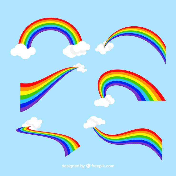 Vector gratuito conjunto colorido arcoiris