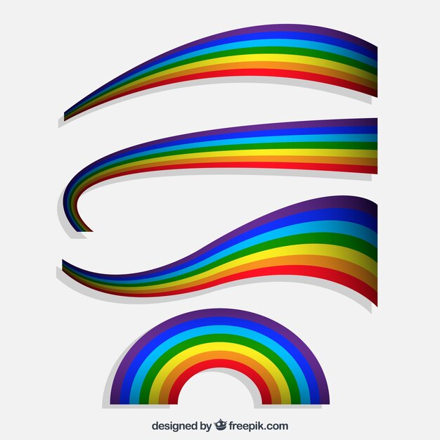 Conjunto colorido arcoiris