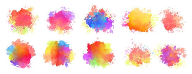 conjunto de colorido fondo de salpicaduras de tinta con efecto grungy