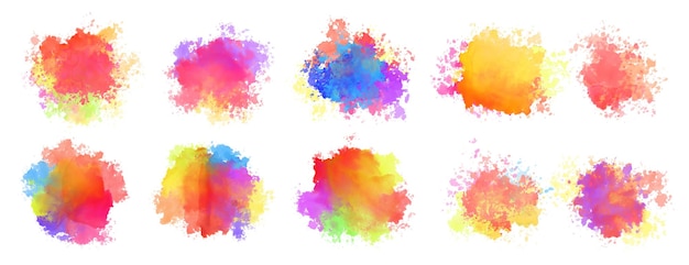 conjunto de colorido fondo de salpicaduras de tinta con efecto grungy