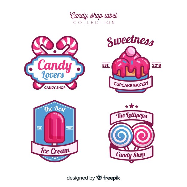 Conjunto colorido de insignias modernas