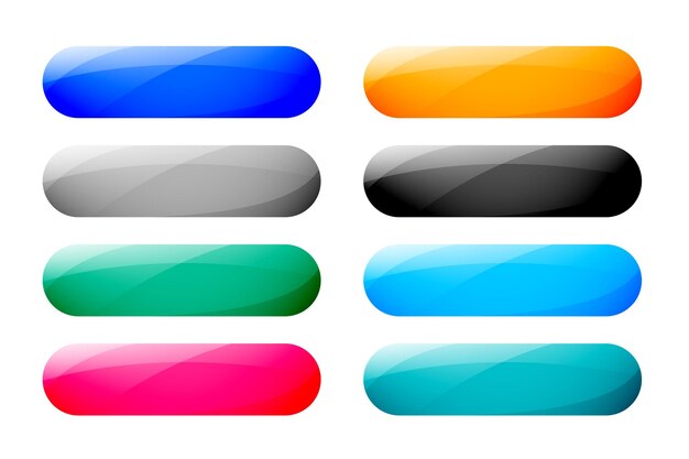 conjunto de coloridos iconos de botones de aplicaciones web con espacio vacío