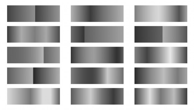 Conjunto de combinaciones de gradientes de plata metálica o platino