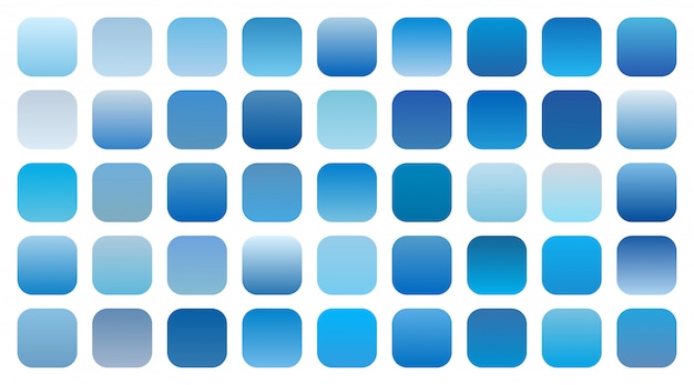 Conjunto de combinaciones de tonos degradados de cielo azul