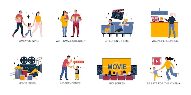 Vector gratuito conjunto de composiciones de películas de cine