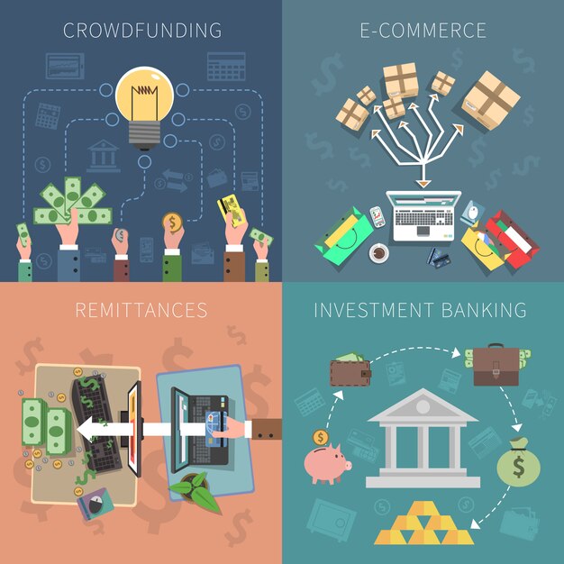 Conjunto de concepto de diseño de banco