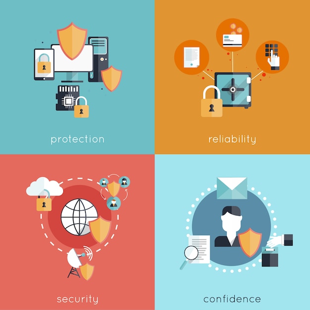 Conjunto de concepto de diseño de seguridad de información