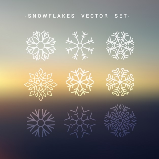 Vector gratuito conjunto de copos de nieve de navidad