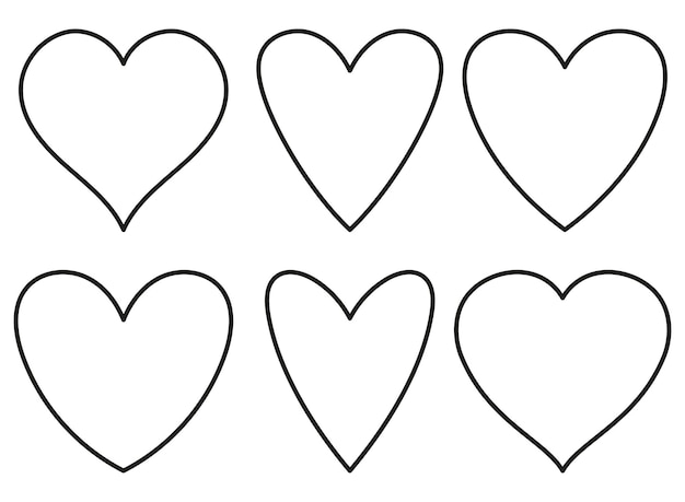 Conjunto de corazón de línea delgada