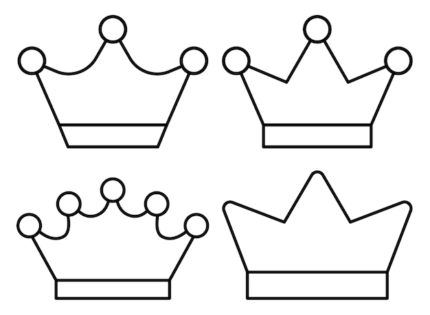 Conjunto de coronas de trazo de contorno