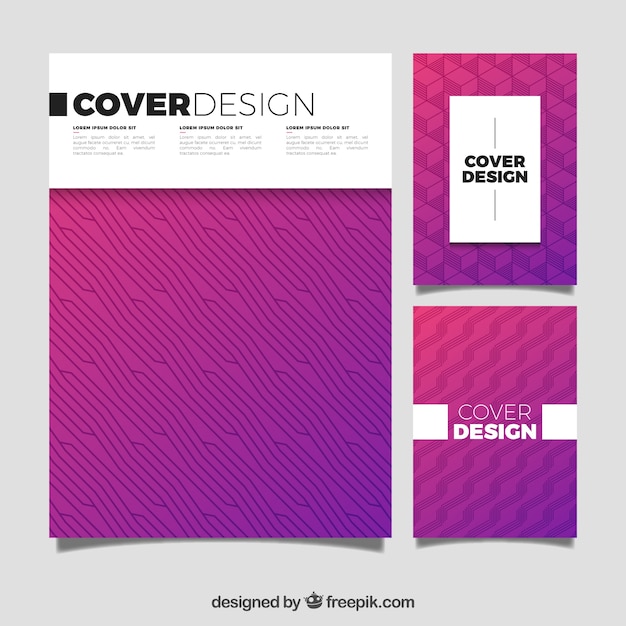 Vector gratuito conjunto de covers con líneas abstractas