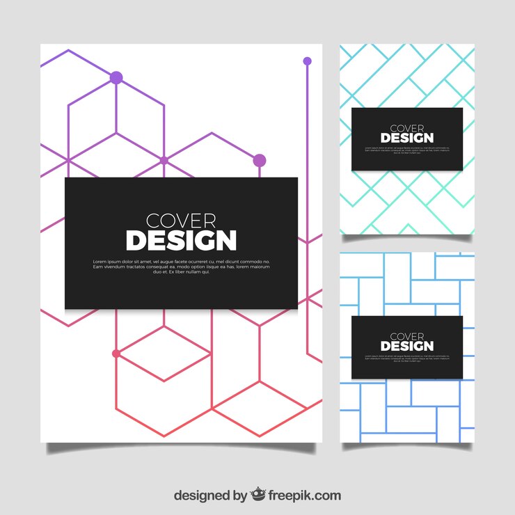 Vector gratuito conjunto de covers con líneas abstractas