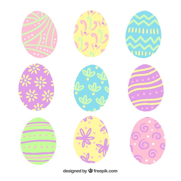 Conjunto de creativos huevos de pascua