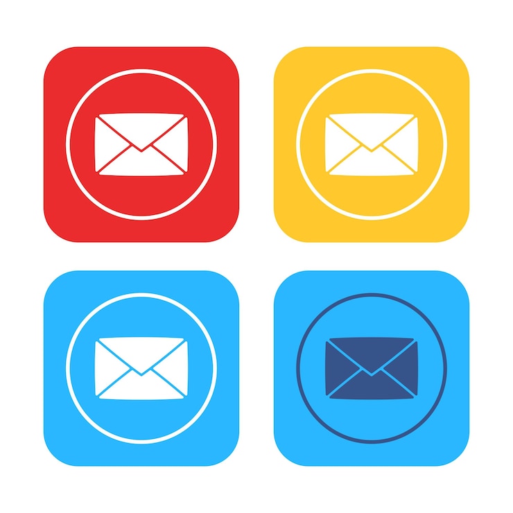 Vector gratuito conjunto de cuadrados de círculos de correo