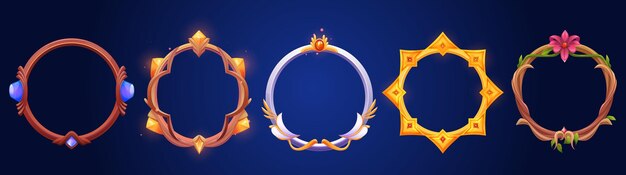 Conjunto de cuadros de juego redondos