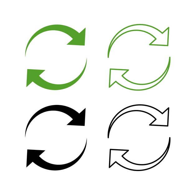 Conjunto de cuatro flechas de ciclo