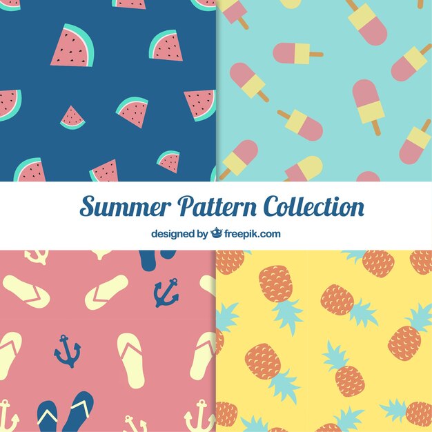 Conjunto de cuatro patrones de verano