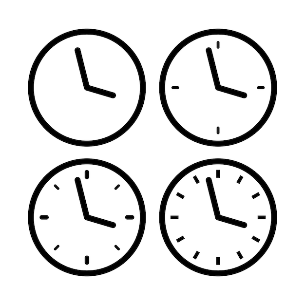Conjunto de cuatro relojes de contorno