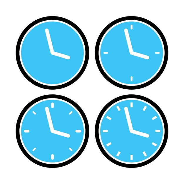 Conjunto de cuatro relojes negras y azules