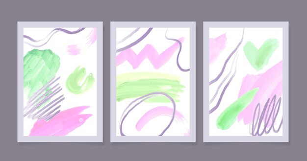 Conjunto de cubiertas abstractas de acuarela