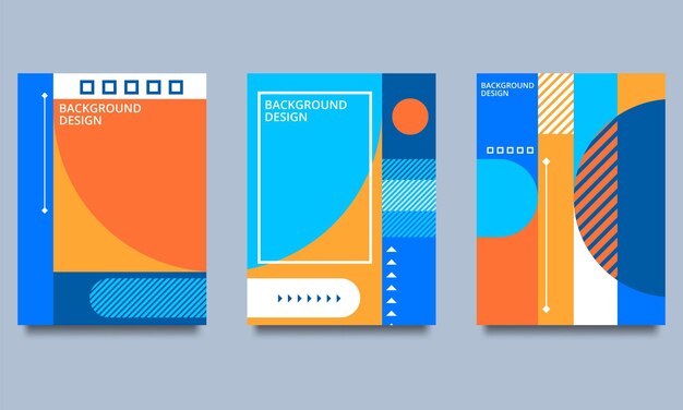 Conjunto de cubiertas geométricas retro Ilustración vectorial