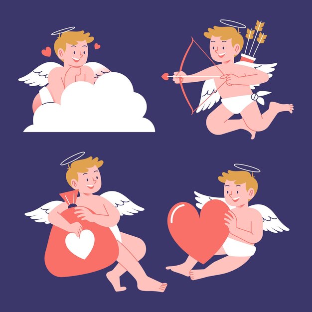 Conjunto de cupido de san valentín
