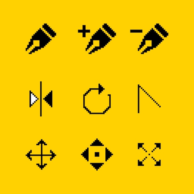 Conjunto de cursores de ratón de diseño plano
