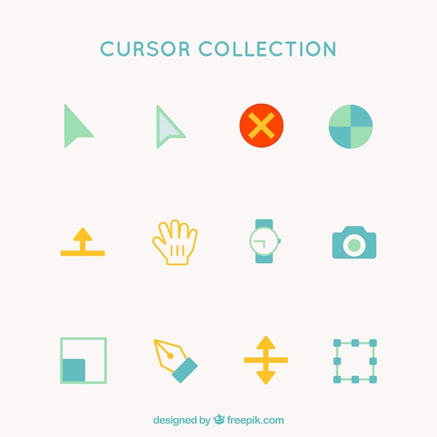 Vector gratuito conjunto de cursors flat