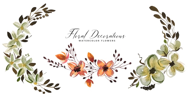 Vector gratuito conjunto de decoración de flores de ramo floral