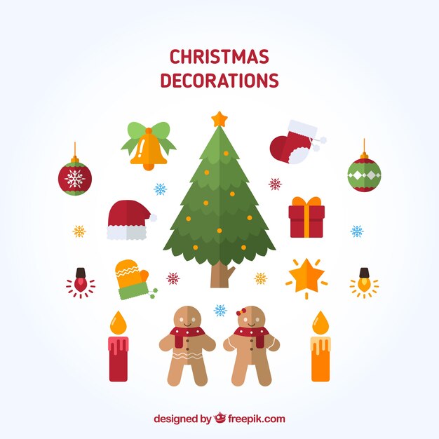 Conjunto de decoraciones de navidad
