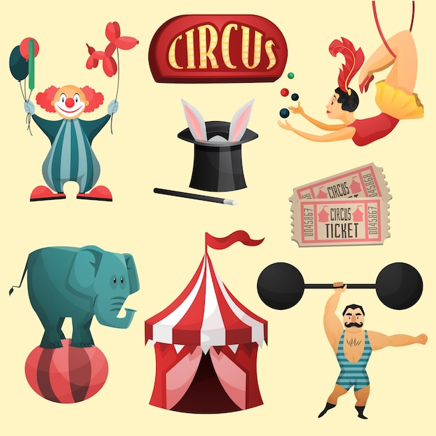 Conjunto decorativo de circo