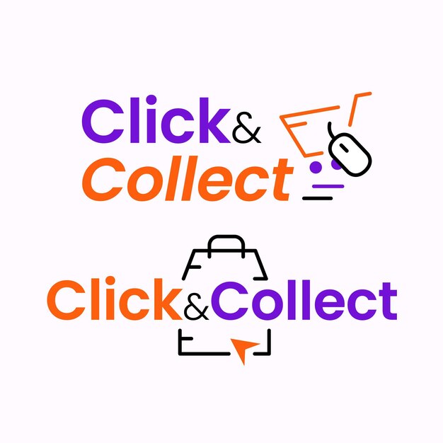 Conjunto detallado de letreros de clic y recopilación