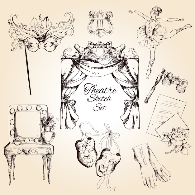 Conjunto de dibujo de teatro