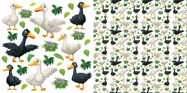 Conjunto de dibujos animados de animales lindos sobre fondo blanco