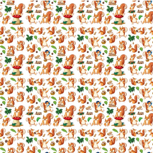 Conjunto de dibujos animados de animales lindos sobre fondo blanco