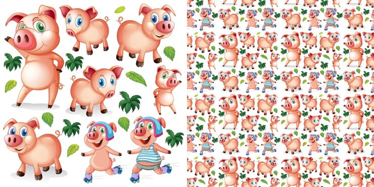 Vector gratuito conjunto de dibujos animados de animales lindos sobre fondo blanco
