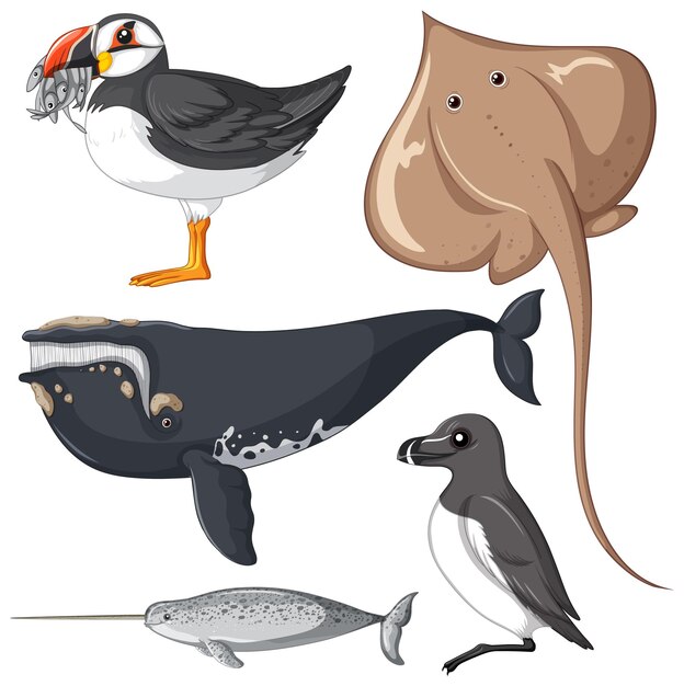 Conjunto de dibujos animados de animales