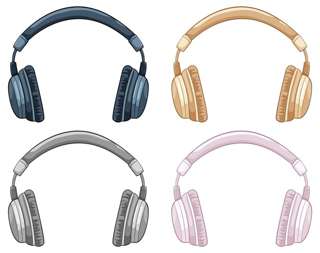 Conjunto de dibujos animados de gadget de auriculares