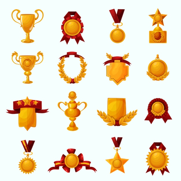 Conjunto de dibujos animados de premios