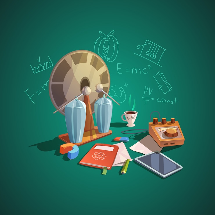 Vector gratuito conjunto de dibujos animados retro ciencia