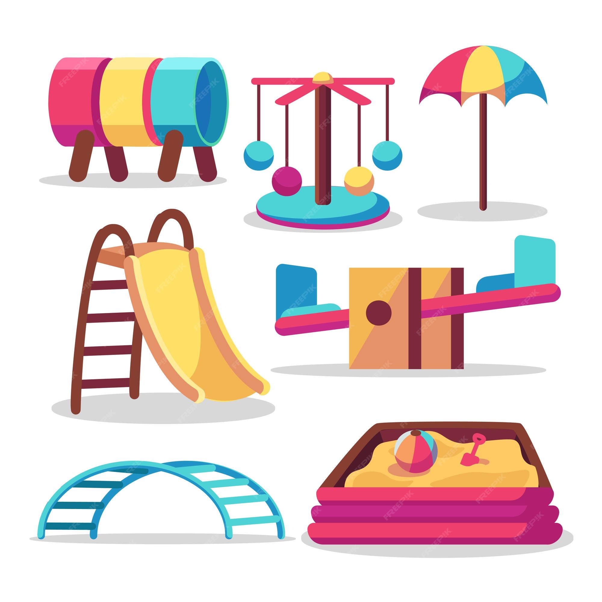 Conjunto de dibujos animados vectoriales de elementos del parque infantil ilustración con elementos aislados parque de diversiones | Vector Gratis Conjunto de dibujos animados vectoriales de elementos del parque infantil ilustración con elementos aislados parque de diversiones | Vector Gratis