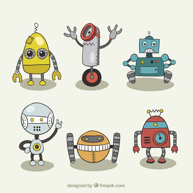 Conjunto de dibujos de robots