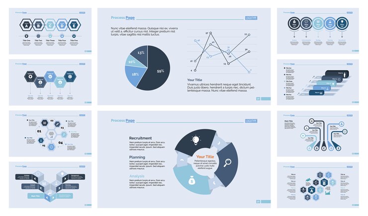 Vector gratuito conjunto de diez diapositivas de finanzas