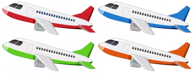 Conjunto de diferentes aviones
