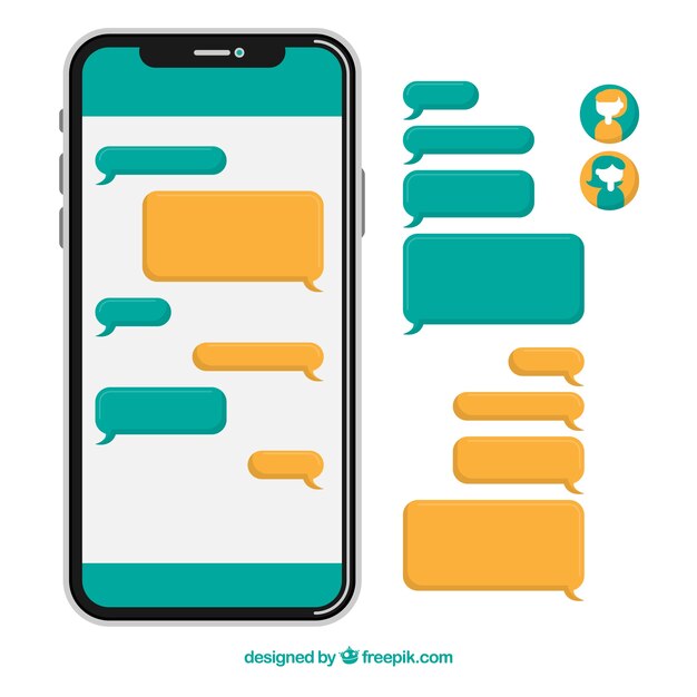 Conjunto de diferentes burbujas de chat para la aplicación de mensajería