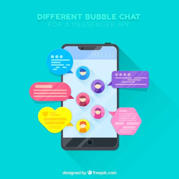 Conjunto de diferentes burbujas de chat para aplicación de mensajería