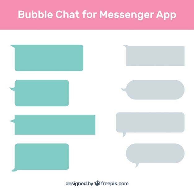 Conjunto de diferentes burbujas de chat para aplicación de mensajería
