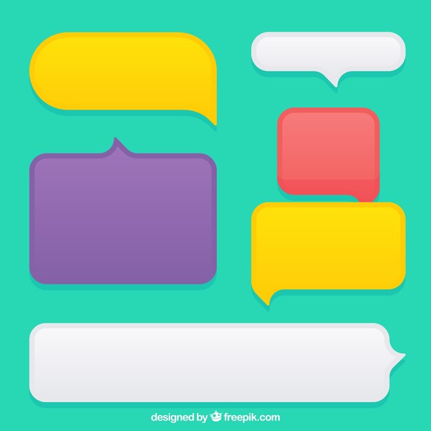 Conjunto de diferentes burbujas de chat para aplicación de mensajería
