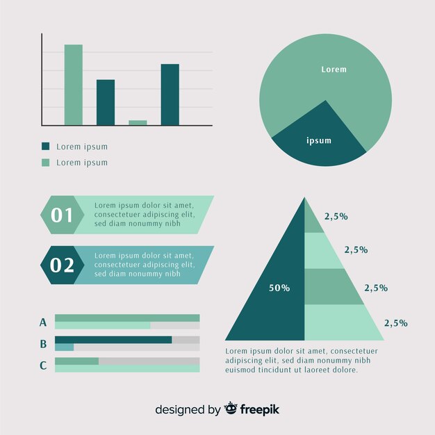 Conjunto de diferentes elementos infográficos