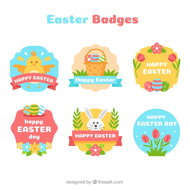 Conjunto de diferentes etiquetas de pascua